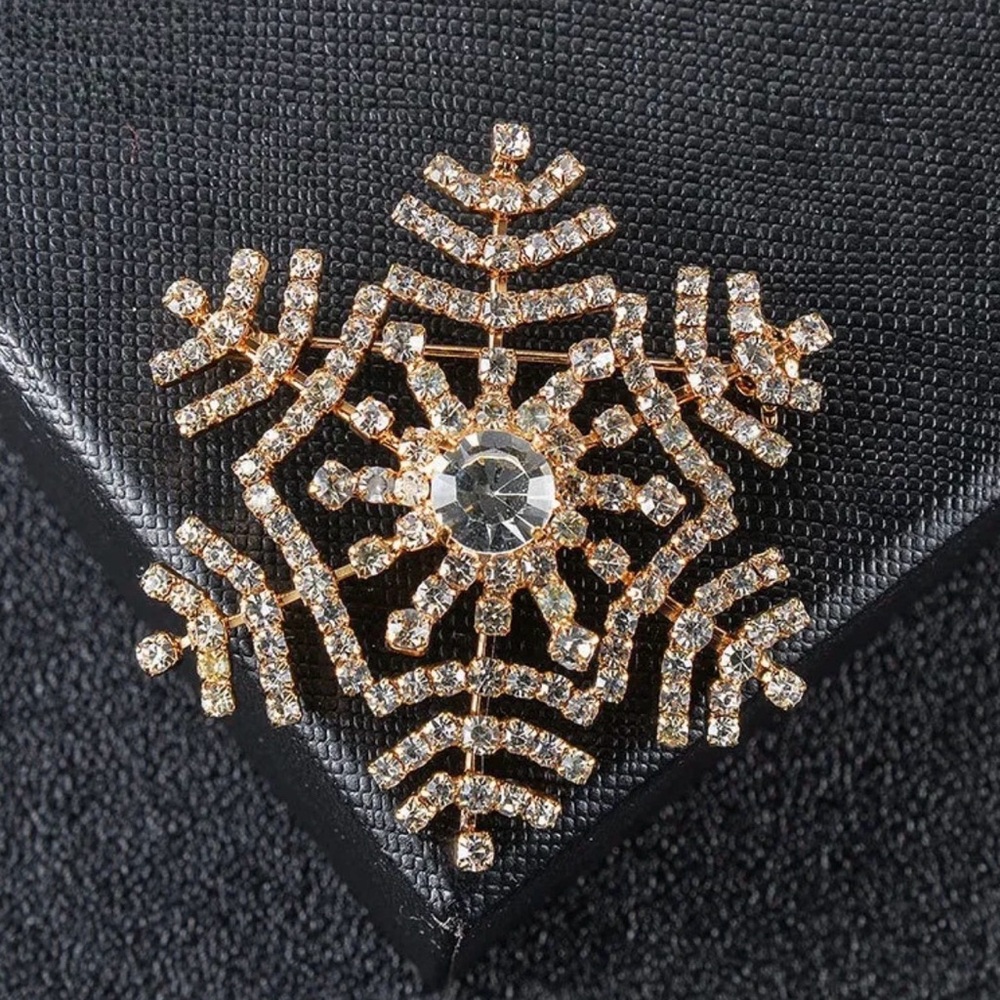 Christmas Snowflake Brooch | Festive Holiday Pin